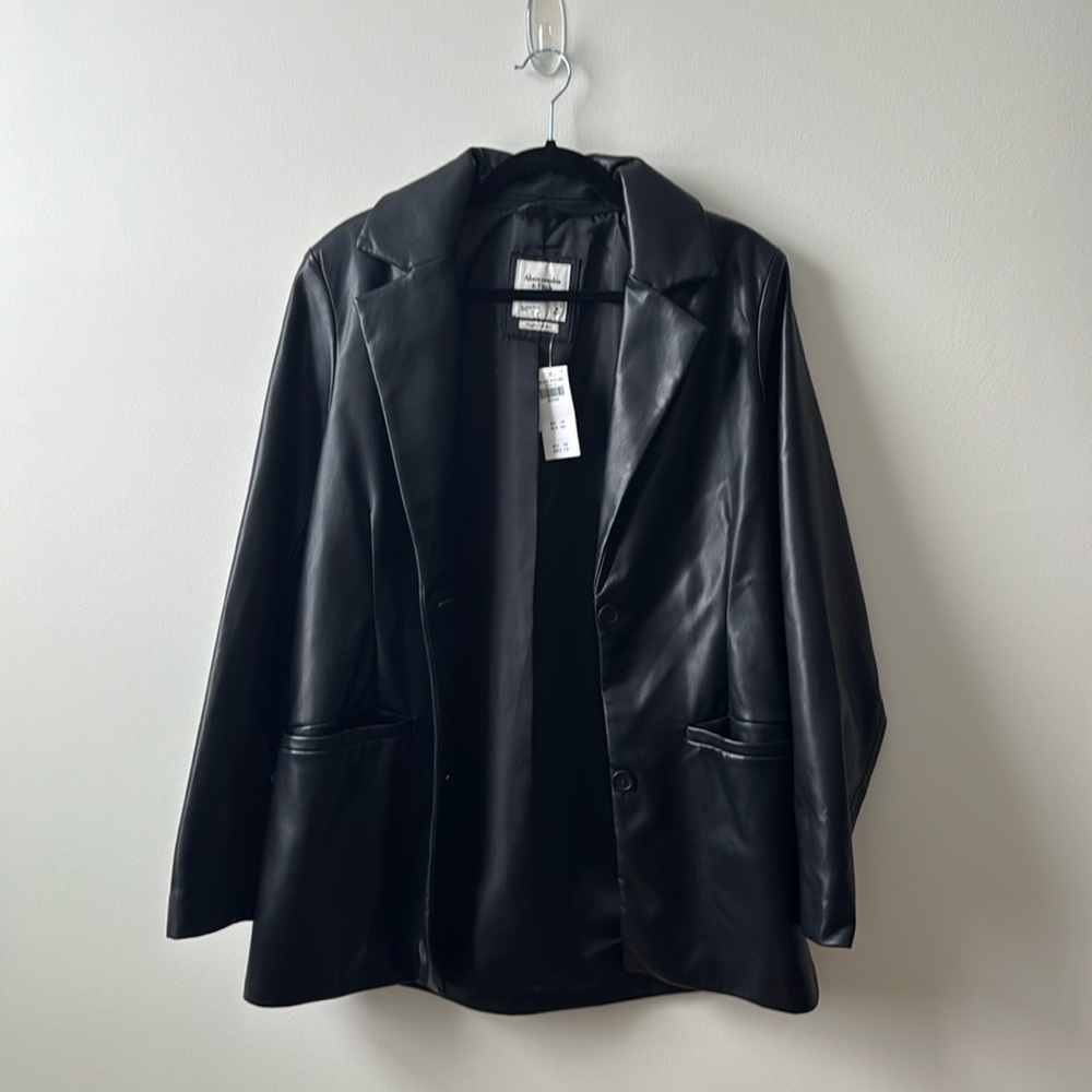 Abercrombie Vegan Leather Blazer